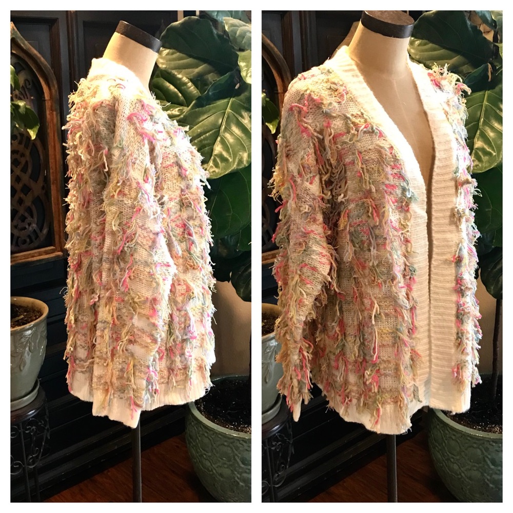 Brix tassel shag boho cardigan sweater knit - Picture 7 of 8
